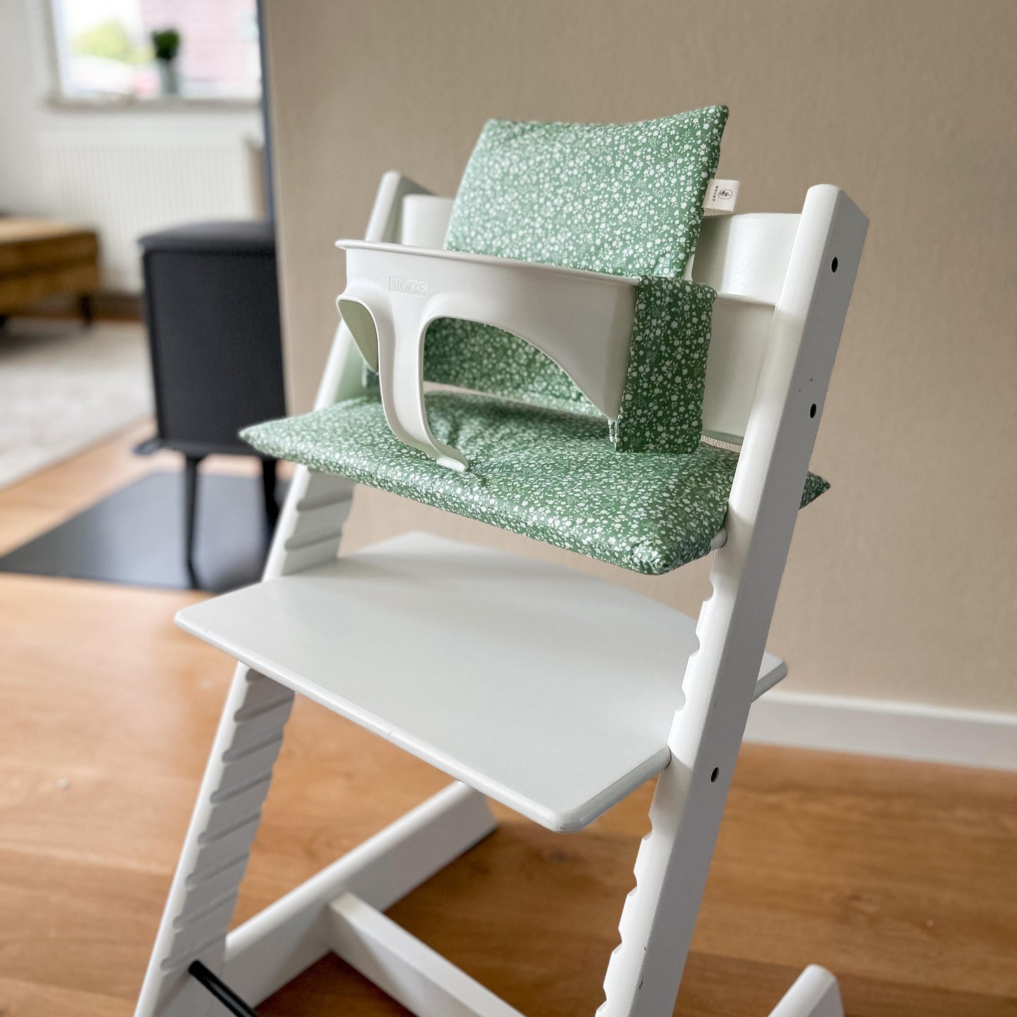 Kussenset | Coated cotton Green Petal