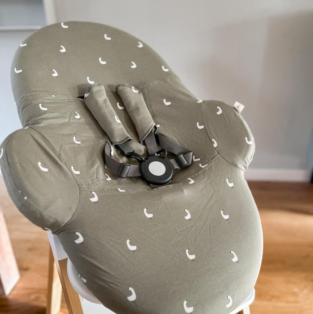 Tricot hoes groen ganzenprint Steps 