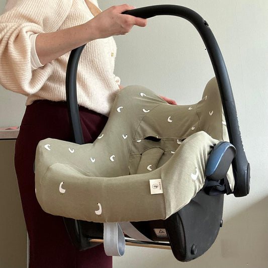 Hoes Maxi Cosi olijfgroen ganzen