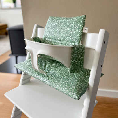 Kussenset | Coated cotton Green Petal